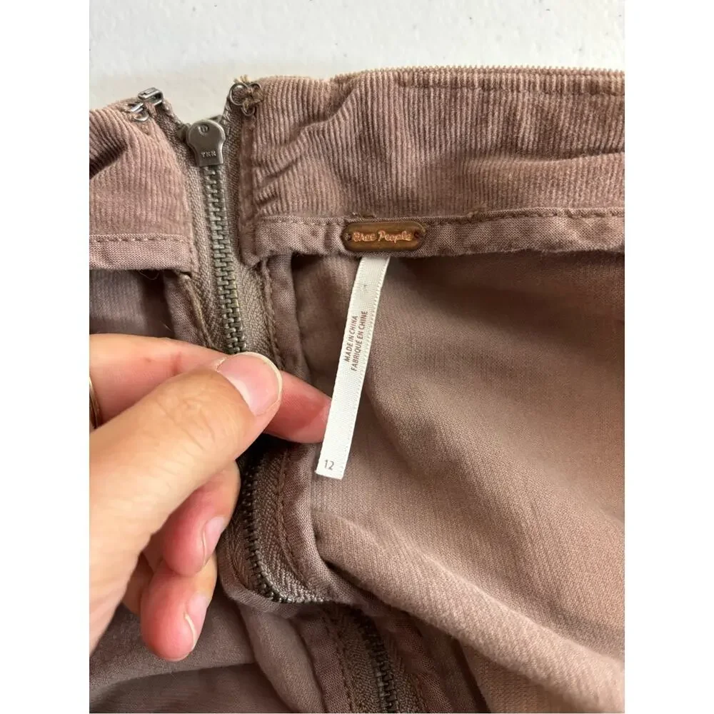 Free People Layla dark brown corduroy mini skirt women size 12